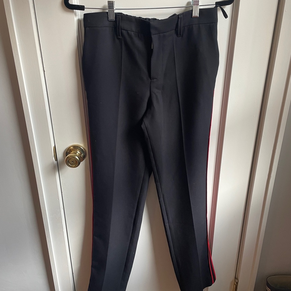 Black Pants with Red Stripe